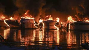 Barche in fiamme
in Croazia