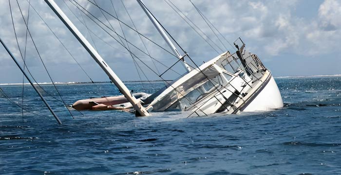 Catena rotta, barca a fondo